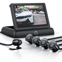 Aplic Rückfahrkamera, Einparkhilfe mit 4x Parksensoren, Kamera & 4,3" Monitor mit Nachtsicht