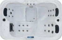 TroniTechnik® Outdoor Whirlpool Spa TINO PRO mit Isolierung Weiß Silber Marmoriert  195cm x 127cm, Heizung, Hydromassage