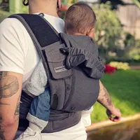 Hoppediz Bondolino Plus London sivo-čierny pohodlný nosič, diamantový keperový úplet, One Size, London grey