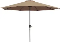 DEGAMO Marktschirm Kurbelschirm Sonnenschirm Aluminium 300cm taupefarben, mit Kurbel, Untergestell Alu, Material Bezug 100% Polyester, Gewicht 6kg