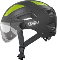 ABUS Stadthelm Hyban 2.0 ACE - Fahrradhelm mit Visier, Licht und ABS-Hartschale - für Damen und Herren - Grau (titan), Größe L