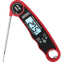 AdroitGoods Kochthermometer Digital - Fleischthermometer - Rot - Wasserdicht - Bbq