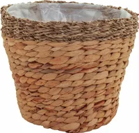 Übertopf Seegraskorb rund konisch 24x19 cm foliert