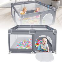 Baby Laufstall 150x180 Cm – Mit Rutschfester Basis, Atmungsaktivem Netz & Seitlichem Reißverschluss