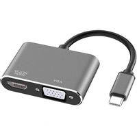 USB C auf HDMI 4K VGA Adapter USB 3.1 Typ C auf VGA HDMI Videokonverter Adapter für Macbook Pro/Chromebook Pixel/Lenovo 900/Dell XPS/Kein Treiber