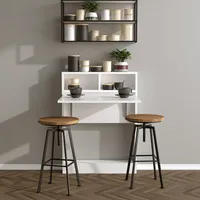 Skye Decor, Bracked- Bracked ELG, Weiß, Klapptisch, 96x70x15 cm, 100% Melaminbeschichtete Partikelplatte