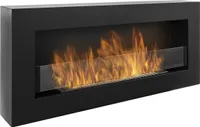 etanolový krb BOX 90 cm s čiernou.krb 900x400 mm so sklom. Nástenný krb