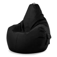 Green Bean Sitzsack mit Rückenlehne "Cozy" 80x70x90cm - Gaming Chair mit 230L EPS Perlen Füllung - Schwarz