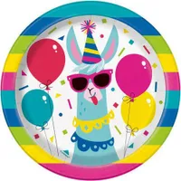 Unique Party - Lama - Dessertteller 8er-Pack SG23532 (Einheitsgröße) (Bunt)