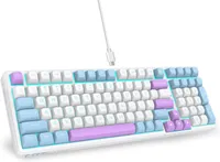 Z99 96% Creamy Mechanische, QWERTY,Verkabelt, Gasket-Struktur mit Schalldämpfendem Schaum,Vorgeölte Lineare Switches,LED-Beleuchtung, 99 Tasten