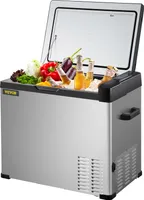 VEVOR Elektrische Kühlbox, 50 L Auto Kühlbox Kompressor Gefrierbox, Kühlbox Auto -20 ℃ - 20 ℃, Camping Kühlschrank 12 / 24 V DC, 110-240 V AC, Powerstation zum Kühlen Tragbarer Minikühlschrank