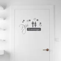 Wandtattoo - Wandaufkleber - Tür-/Wandtattoo "Pipi Lounge" - 50cm x 35cm dunkelgrau - Dekoration Küche Wohnzimmer Wand