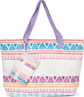 styleBREAKER Damen Strandtasche mit Azteken Muster im Boho Style, Reißverschluss, XXL Schultertasche mit Täschchen, Shopper 02012407