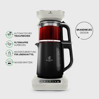 Karaca Caysever Robotea Pro 4 in 1 sprechender automatischer Teekocher Wasserkocher und Filterkaffeemaschine, 2500W, Starlight