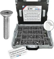 FRANTOS L-Boxx Senkkopfschrauben ISO 10642 Schrauben Set - in Edelstahl A2 I 1.604 tlg. - Schrauben Sortiment Organizer Schraubensortiment
