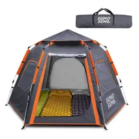 Sumosuma Camping Zelt, Quick Up Kuppelzelte Wurfzelt Wasserdicht Winddicht Dome Tent 3-4 Zelt Personen für Camping Outdoor Trekking,  Schwarz