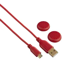 Nabíjecí kabel USB 3 m + tlačítka červený pro ovladač Sony PS4