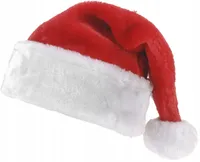 Weihnachtsmannmütze aus Plüsch mit Bommel