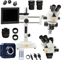 Stereoskopický trinokulární mikroskop Rosfix Jupiter Pro MSJP-T-SDMS1 + 8" displej + LED osvětlení + Kamera Orion PRO