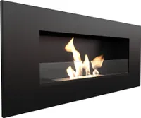 Wandkamin Bioethanol DELTA 2 schwarz mit Verglasung
