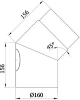 Ofenrohr / Rauchrohr Bogenknie 45° Ø160mm Senotherm schwarz mit Tür