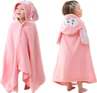 Baby Kapuzenbadetuch | Baby Kapuzenbadetuch | (Rosa, 70x140cm) Design Bunny| Baby Badetuch mit Kapuze Weiche und super saugfähige Handtücher, die in der Maschine waschbar sind