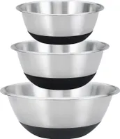 3tlg. KING® Schüsselset BLACK STEEL aus Edelstahl / Schüsselgrößen Ø16cm, Ø18cm und Ø22cm / Anti-Rutsch-Boden