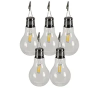 Dehner Solar-Glühbirne 5er Set, 10 x 17 cm, Glas, transparent
