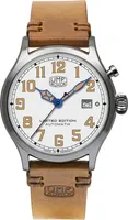 UMF Ruhla Automatik Herrenuhr mit Sprungdeckel, braunes Horween Lederband 1256-1 - Limited Edition - Germany