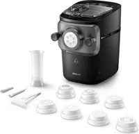 Philips Nudelmaschine Serie 7000,Schwarz,Nudelmaschine,Elektrisch,Nudel Maschine,Pastamaker, 200,00 W,Pasta Maschine,Nudel herstellen,mit Formscheiben