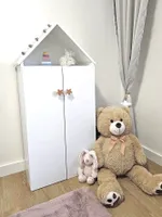 Kinderkleiderschrank Haus weiss