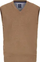 REDMOND Casual Herren Pullunder Ärmellos V-Neck Regular-Fit Camel XL