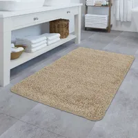 TT Home Badematte Im Uni Look Hochflor Badteppich Rutschfest Versch. Farben u. Größen Größe 40x55 cm