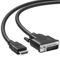 1m HDMI zu DVI Kabel DVI-D DVI-I Adapter Kabel bi-direktionales DVI-D 24+1, HDMI-Gerät an DVI-Monitor anschließen oder umgekehrt, Full HD 4K Schwarz