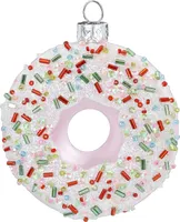Christbaumschmuck Glas Donut mit bunten Streuseln 10.5cm rosa