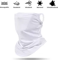 Schlauchschal Mund-Nasen-Maske in Weiß, Behelfs Maske, Multifunktionsschal, Multifunktionstuch, Halstuch, Halsmanschette für Damen & Herren