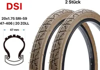 2 Stück 20 Zoll Fahrrad Reifen 20x1.75 City Bike Kinderrad 47-406 tire brown