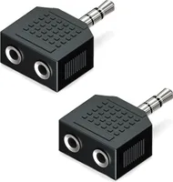 deleyCON 2 Stück 3,5mm Klinke Stereo Audio Adapter Verteiler 1x 3,5mm Klinke Stecker zu 2x 3,5mm Klinke Buchse Klinken Splitter Weiche HiFi Receiver Heimkino