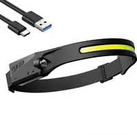 LED COB Stirnlampe Sensor Kopflampe Scheinwerfer USB Wiederaufladbar Wasserdicht