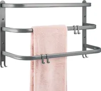 bremermann Wand-Handtuchhalter, 3 gestufte Ablagen, Handtuchstange, Wandmontage