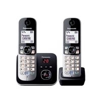 Panasonic KX-TG6822GB - telefon DECT - 120 záznamů - identifikace volajícího - černý - stříbrný