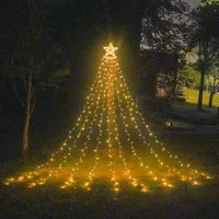 LED Stern-Wasserfall-Lichterkette: Außenbereichsfeste, wasserresistente Dekolation für Ihre Weihnachtsfeier