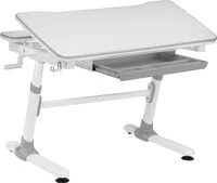 HOKO® Ergo-Study-Table COMPAKT. Manuell höhenverstellbar Kinderschreibtisch mit Verstellbarer Tischplatte, Weiß. Ergonomisches Sitzen für Kinder. JOJO