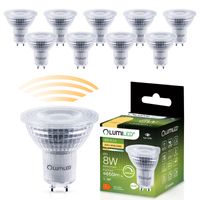 LUMILED 10x GU10 LED ściemnialna 8W 650lm strumień świetlny 3000K ciepła biel żarówka reflektor spot 36° reflektor lampy reflektor 230V