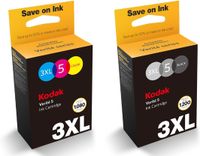 Kodak Verite 5 Ersatztinten (AD11UA) 3XL Schwarz und 3XL Color Ink Jet Cartridge Bundle kompatibel zu V50 V55W Eco V55 Plus V60 Eco V64 Serie V640 Eco V65 Plus Ink