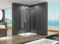 BuyLando Ela 100x90x195 cm Eck Duschkabine Schiebetür inkl. Duschtasse & Siphon