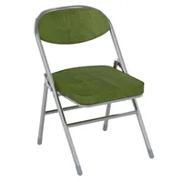 Klappstuhl 1er Set Lounge-Sessel mit Corduroy Polster Besuchersstuhl Küchen Stühle 46.5x41x79cm Olivgrün