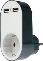 as-Schwabe Ladeadapter Schukosteckdose USB Steckplatz Mehrfachsteckdose IP20