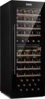 Klarstein Weinkühlschrank, Getränkekühlschrank Schmal, 2 Zonen Kühlschrank mit Glastür, Getränkekühlschränke Freistehend, Weinkühlschrank Klein, Weinkühlschränke mit UV-Schutz, 5-20°C, 77 Flaschen
