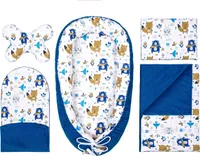 Pepi Baby Nest Cocoon 5-dielna súprava hniezd pre bábätká Novorodenecká súprava hniezd s plaziacou sa dekou Butterfly Pillow Blue Bear